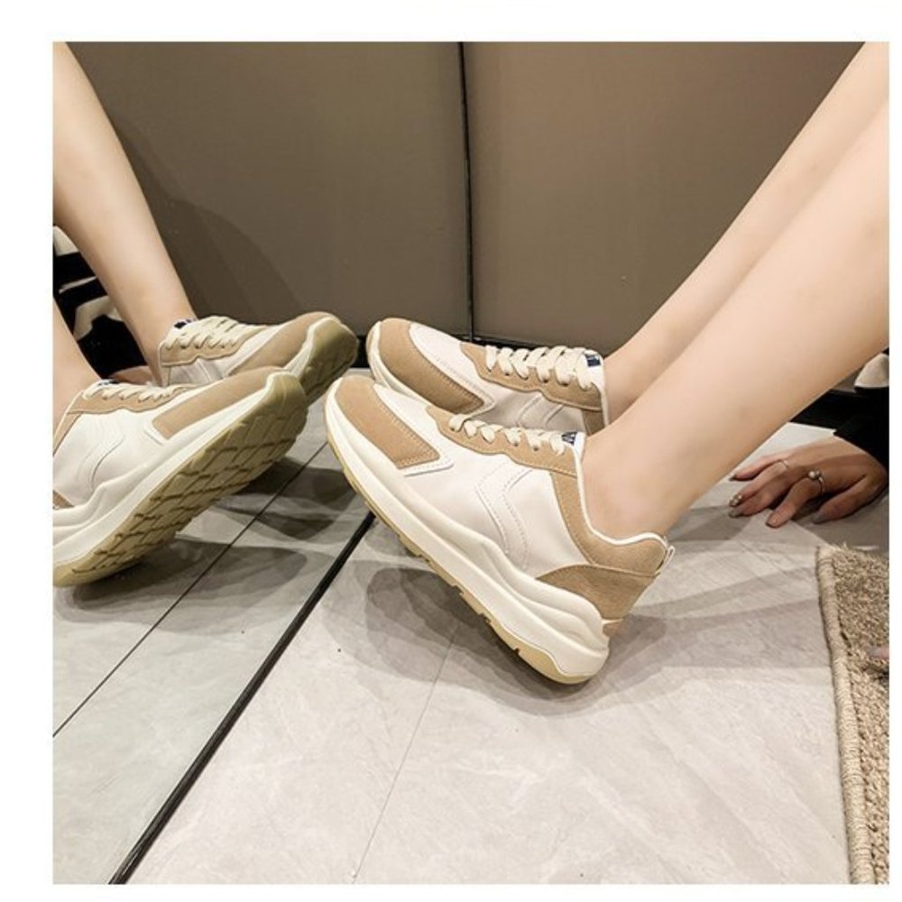 New thick-soled casual dad shoes soft-soled color-blocking sports